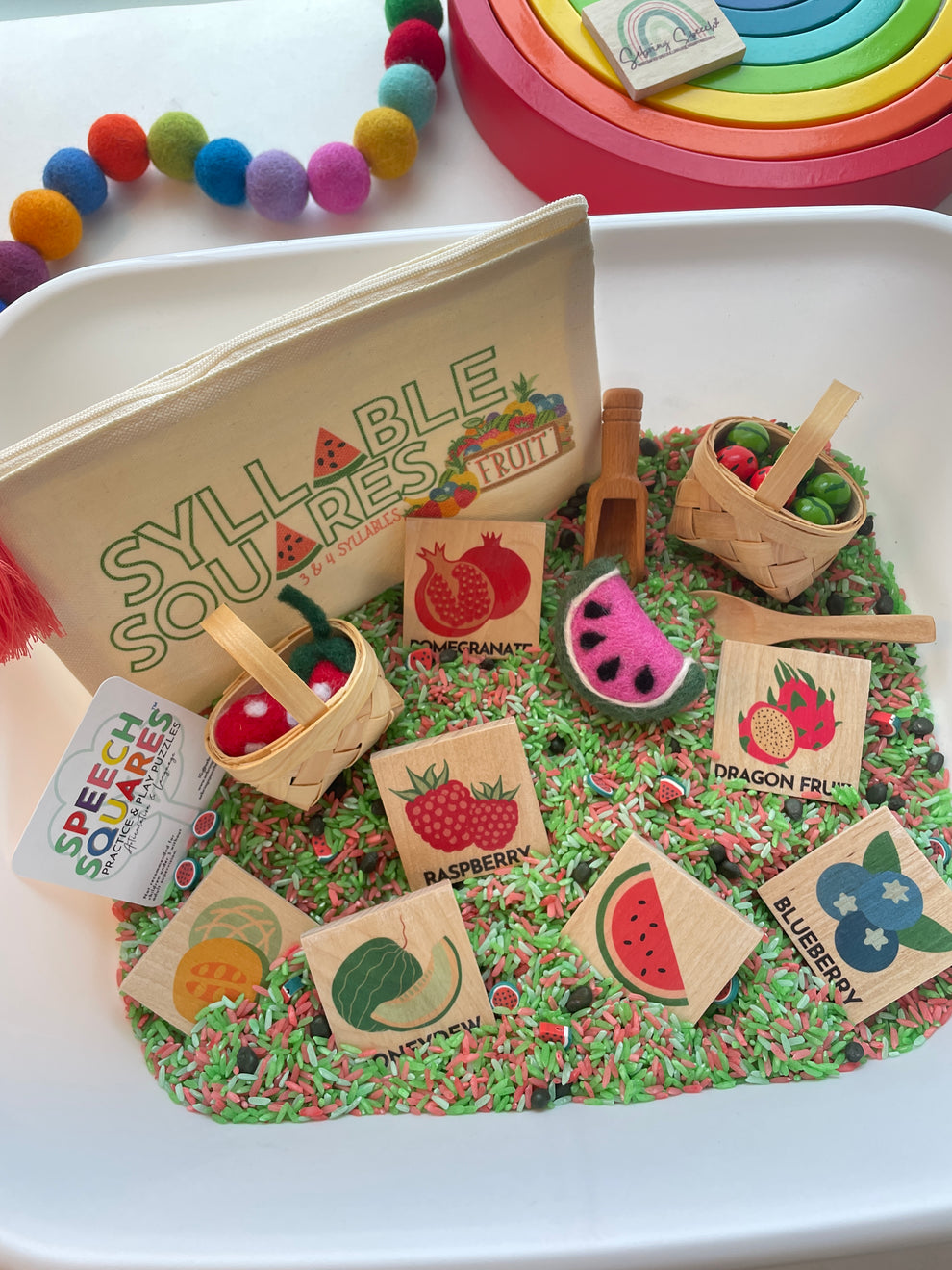Syllable Squares Sensory Set Watermelon Theme 🍉 Sebring Speech Store